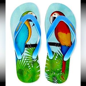 Beachcomber Blue Water Natural Rubber Flip Flops Parrot Blue Men’s Size 11 NEW